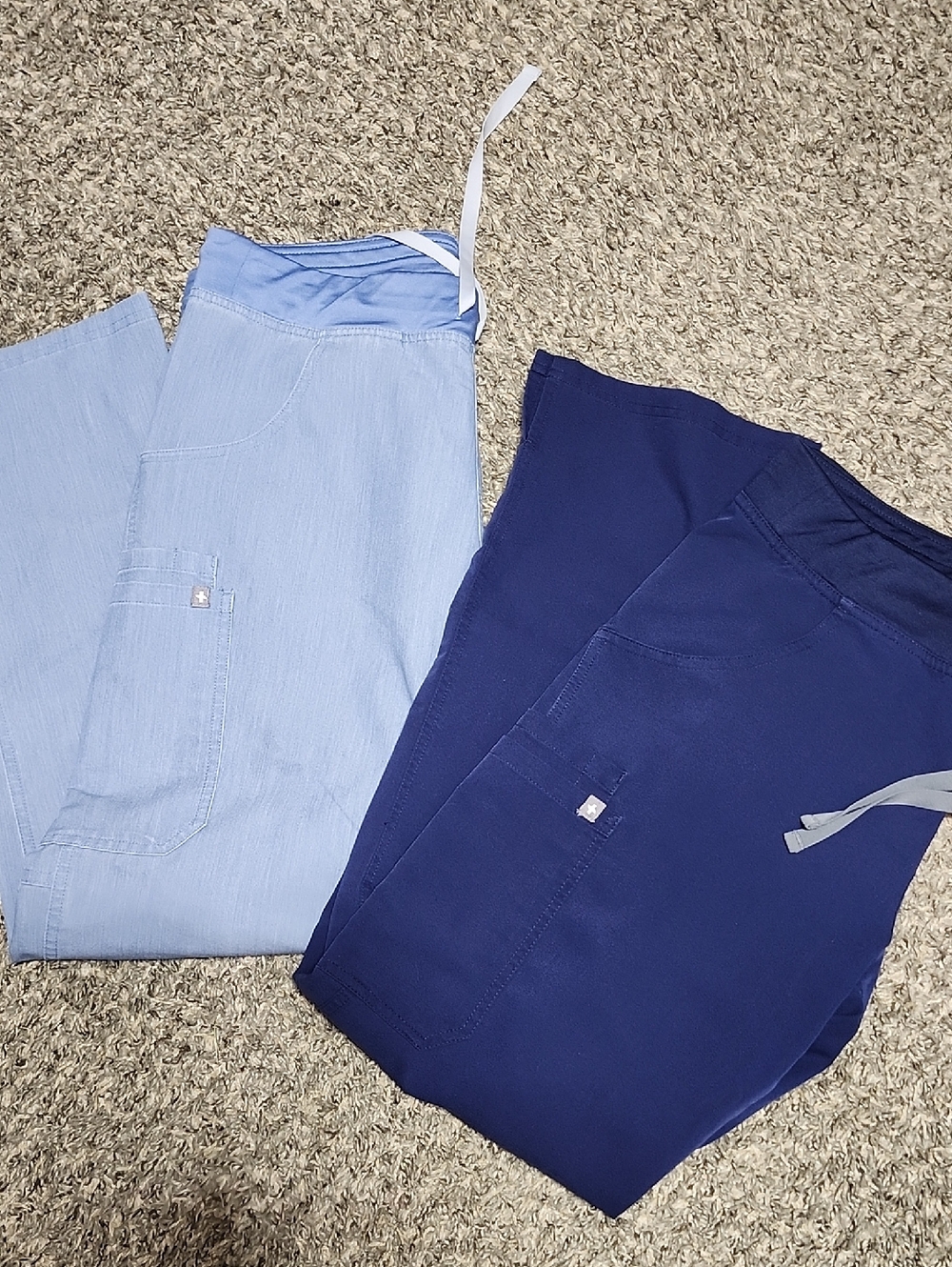 Figs Light Blue Medical Scrub Pants with Drawstring